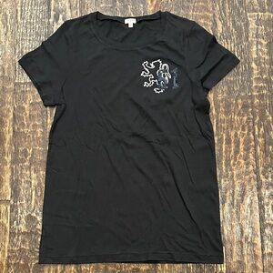 Jcrew black womens  T-Shirt with Embroidered Design size medium